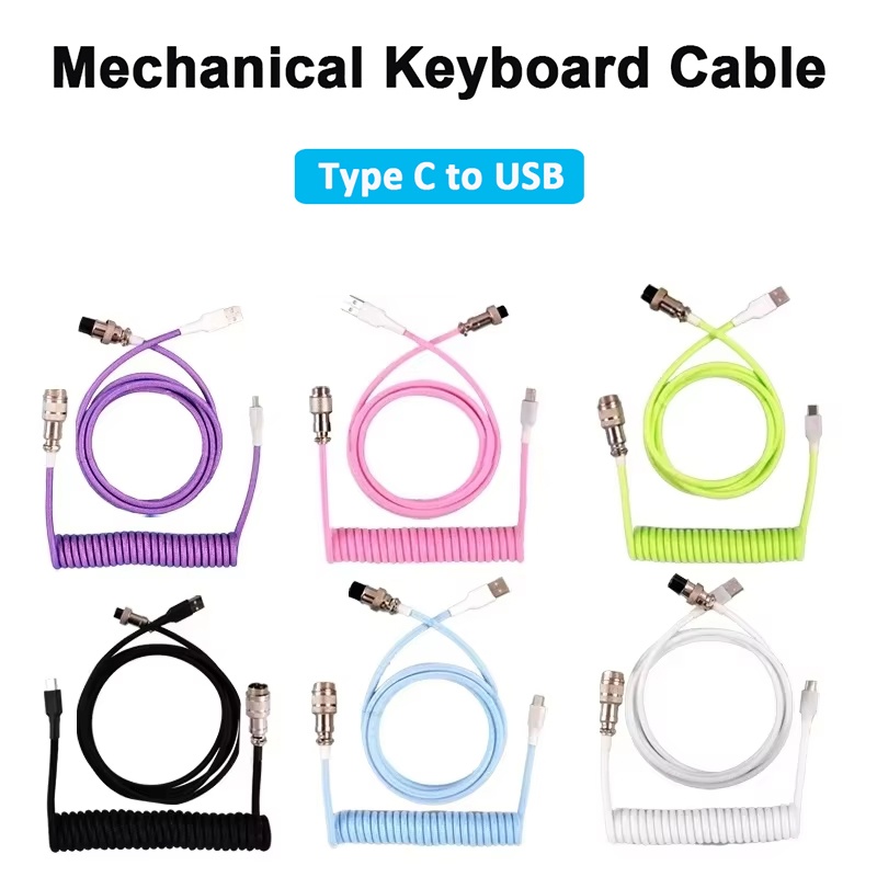 Coiled Usb Cable - メカニカルキーボードコイル状ケーブルアビエイターケーブルタイプ C から USB コンピュータ航空コネクタケーブルゲームキーボードアクセサリー用