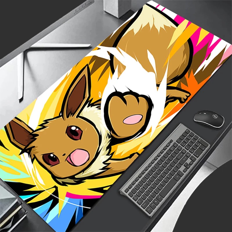 Gaming Keyboard Brands - P-ポケモン イーブイ アニメ ゲーミングマウスパッド、拡張ノンスリップデスクマットキーボードパッド PC ラップトップ