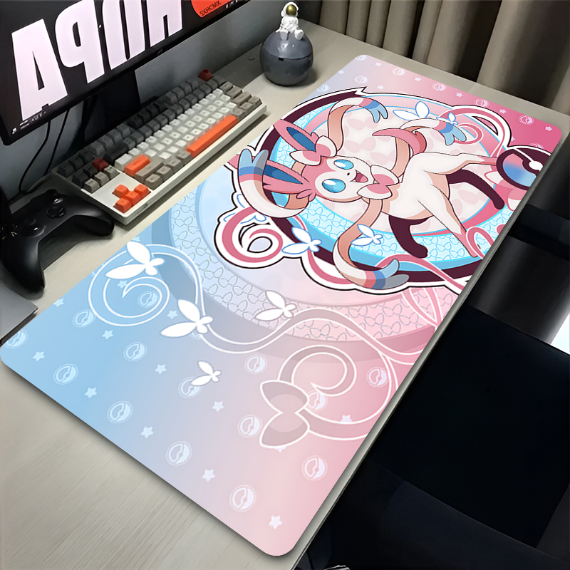 Gaming Keyboard Brands - 大型ピンクかわいいマウスパッド XXL ゲームコンピュータアクセサリー P-ポケモン シルベオン キーボード