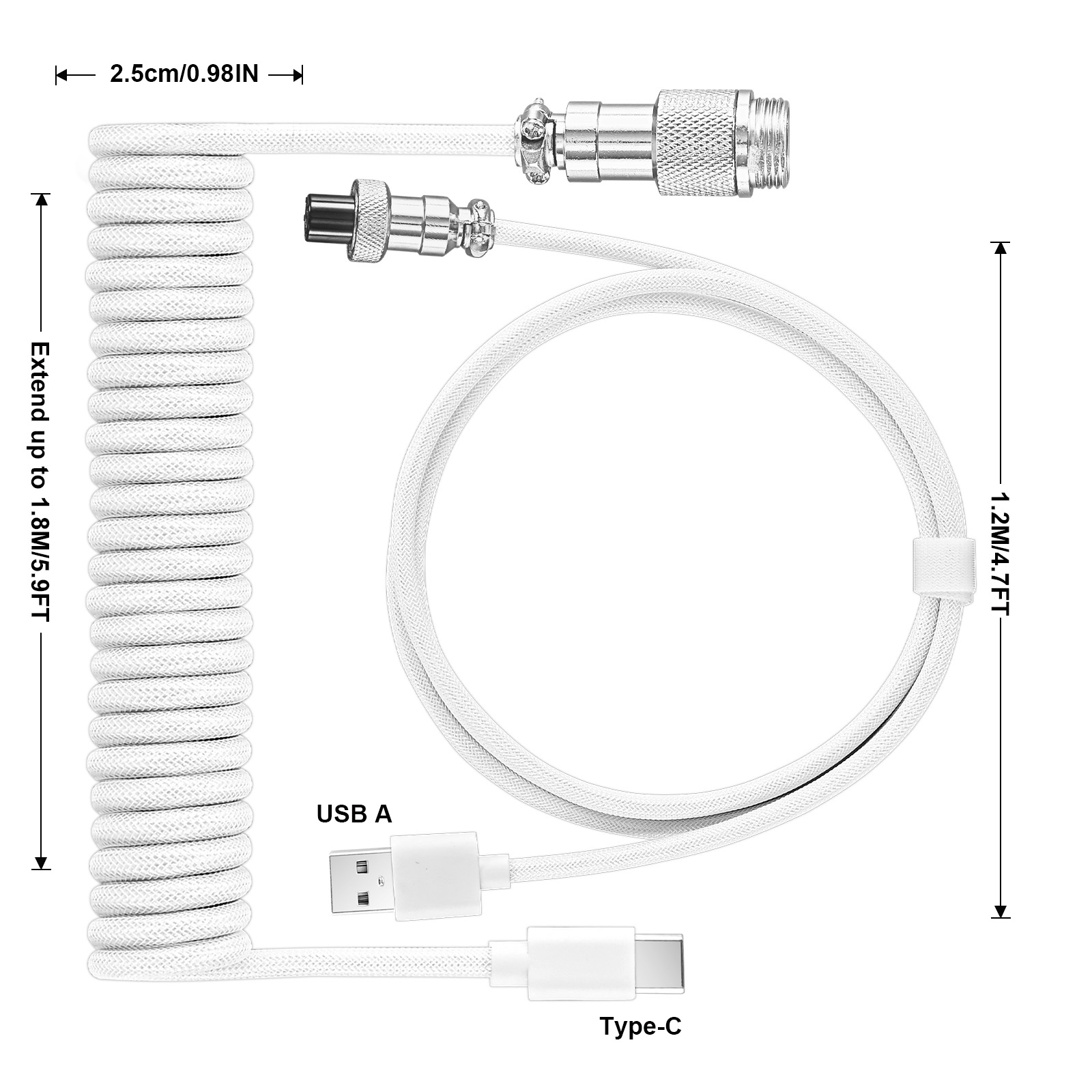 メカニカルキーボードコイル状ケーブルアビエイターケーブルタイ - Coiled Usb Cable のレビューと価格