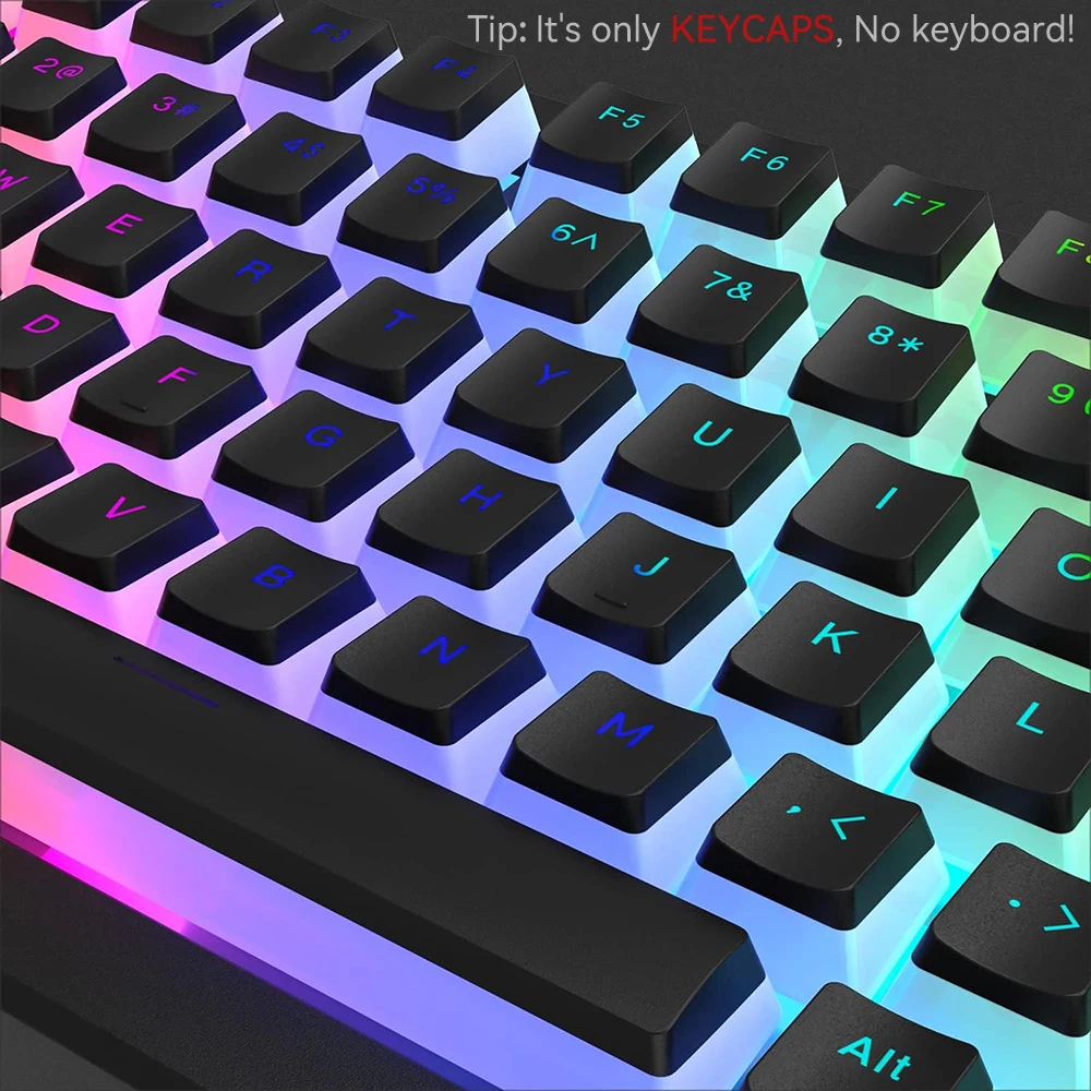 新しいプリンPBTキーキャップ 129キー ダブルショット  - Gaming Keyboard And Mouse Combo のレビューと価格
