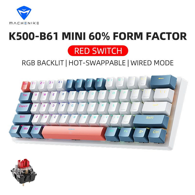K500-B61 Machenike ミニメカニカルキーボー - Gaming Keyboard Hot Swappable のレビューと価格