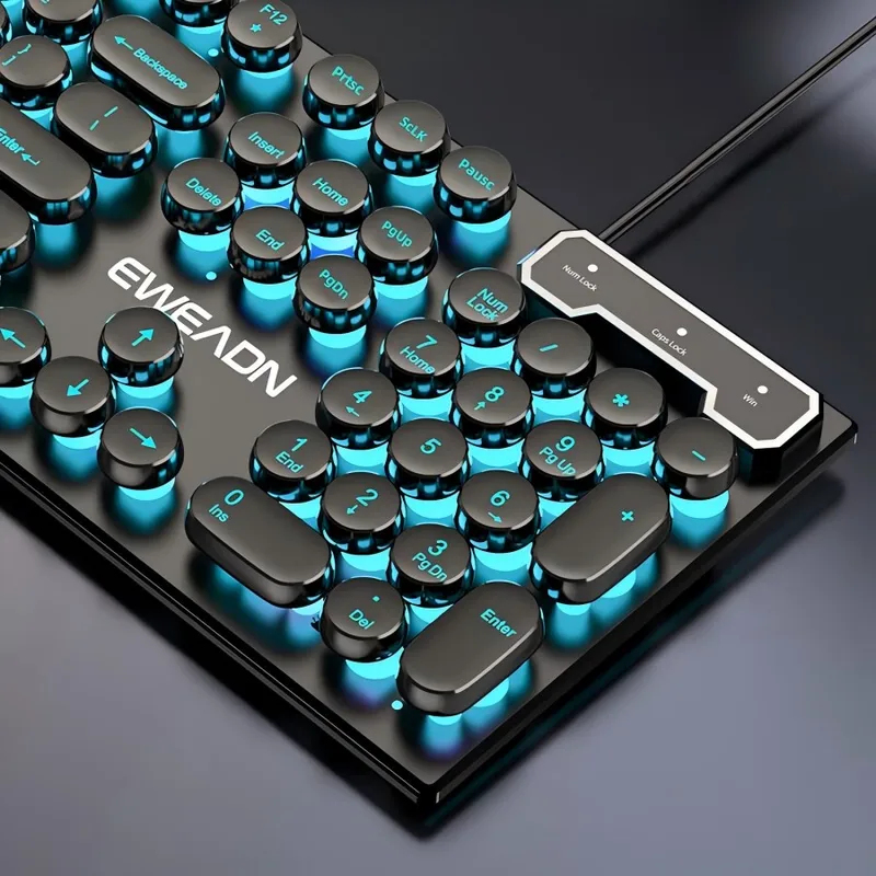 レトロパンクメカニカル風キーボードマウスセット有線ワイヤレス - Gaming Keyboard Mechanical のレビューと価格