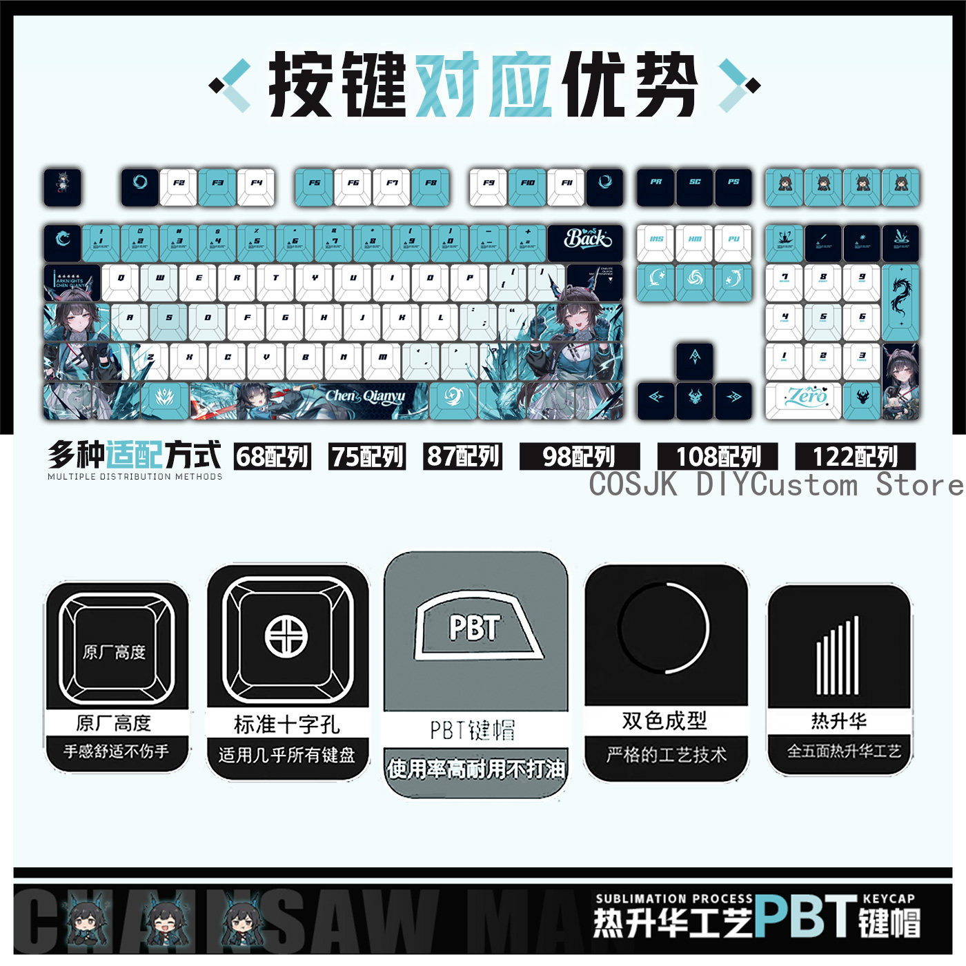 122 キーアニメチェン・キアンユ Arknights: エ - Gaming Keyboard Mechanical のレビューと価格