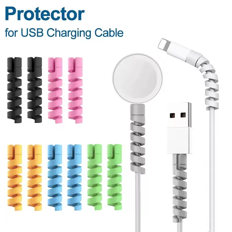 USBケーブルプロテクター 充電ケーブル スパイラルシリコン - Coiled Usb Cable のレビューと価格