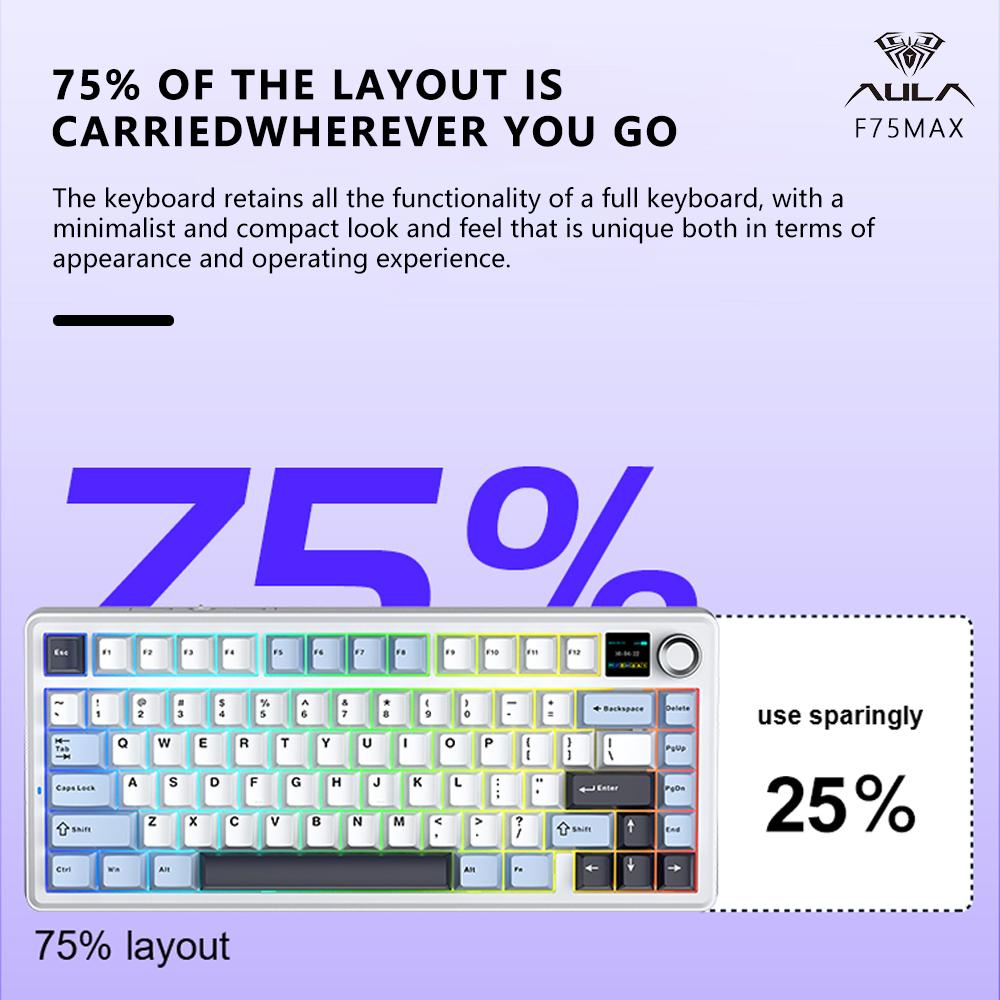 AULA F75MAX メカニカルゲーミングキーボード、75 - Gaming Keyboard Hot Swappable のレビューと価格