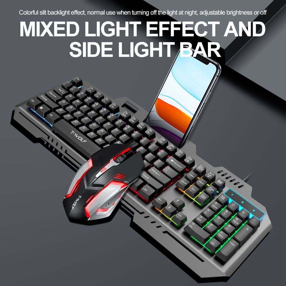 Twolfバックライト付き有線ゲーミングキーボード、マウス付 - Gaming Keyboard And Mouse Combo のレビューと価格