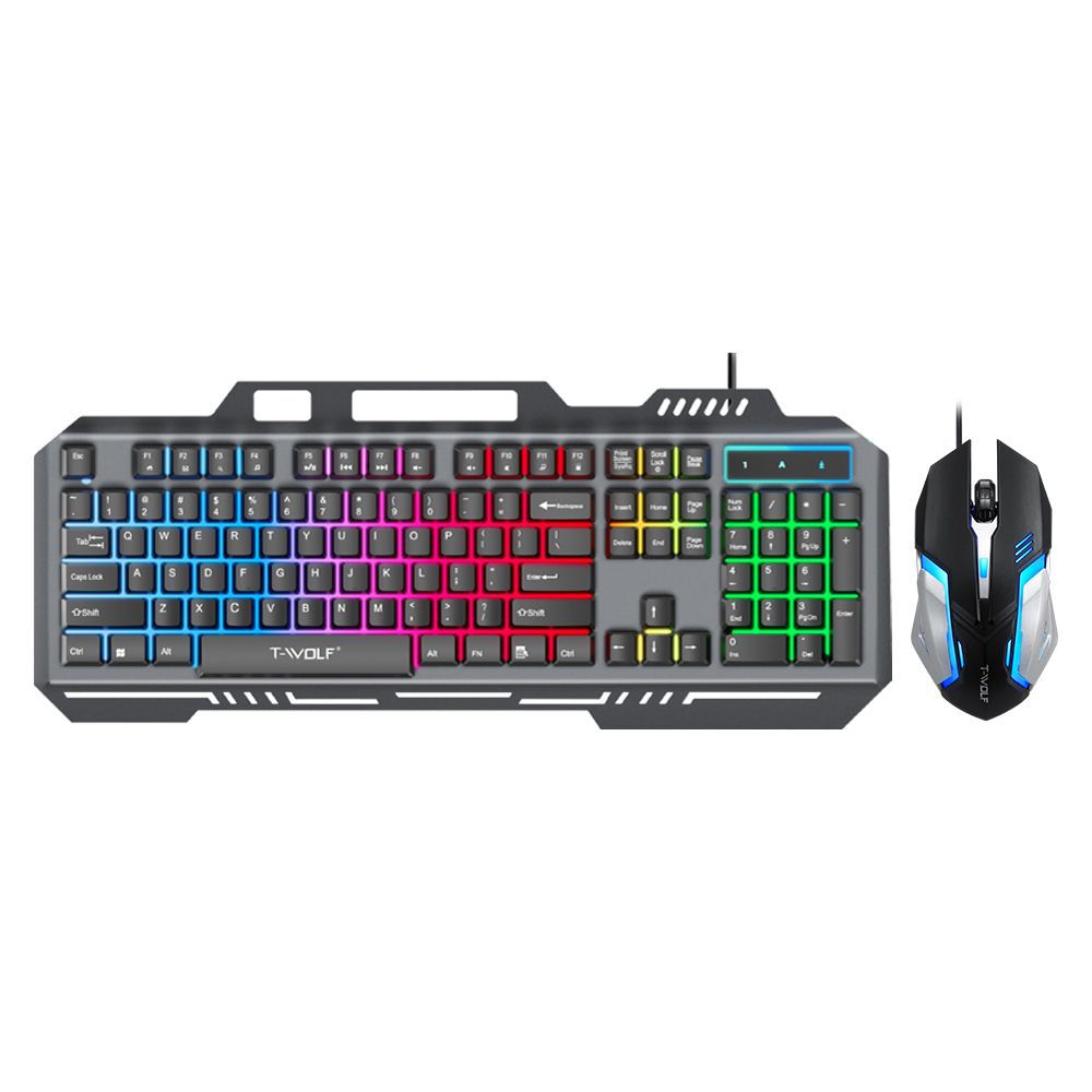 Twolfバックライト付き有線ゲーミングキーボード、マウス付 - Gaming Keyboard And Mouse Combo のレビューと価格